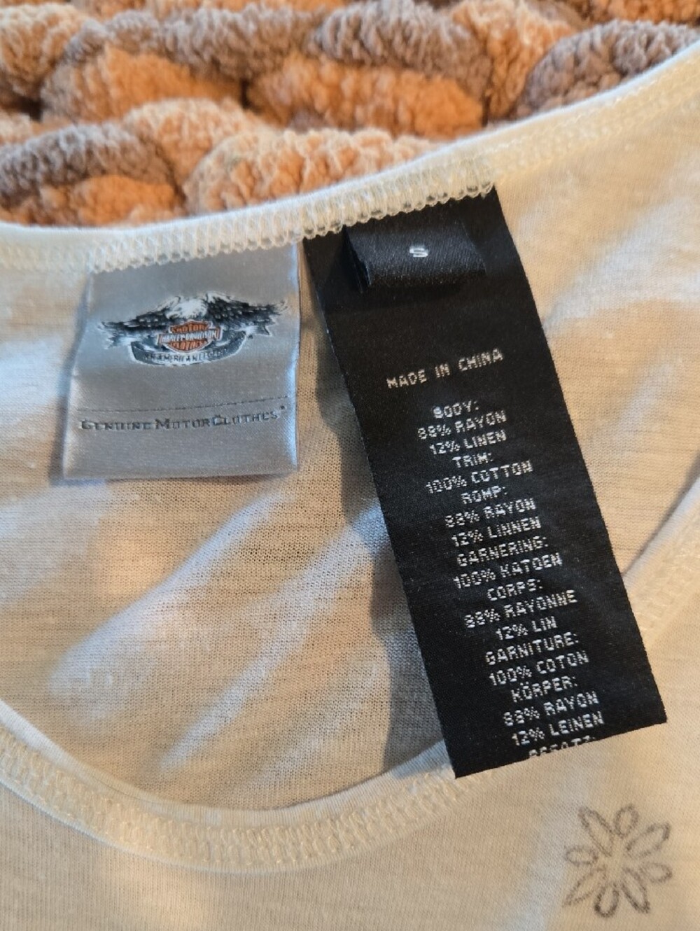 Harley-Davidson White Women's Graphic Tank with Black Accent Panels - Picture 3 of 4